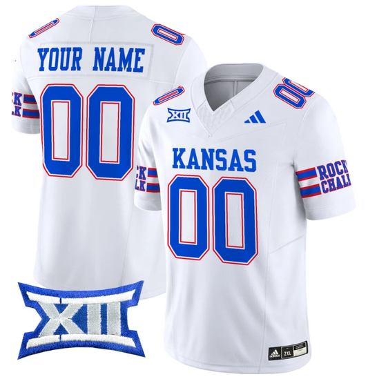 Custom Kansas Jayhawks Jersey Name and Number 2024 Vapor College Football Vapor Limited White by My Store