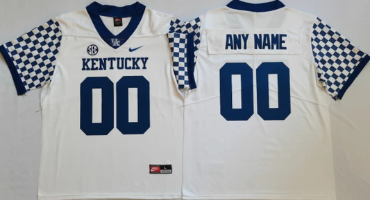 Custom Kentucky Wildcats Jersey Name and Number NCAA College Football White by My Store