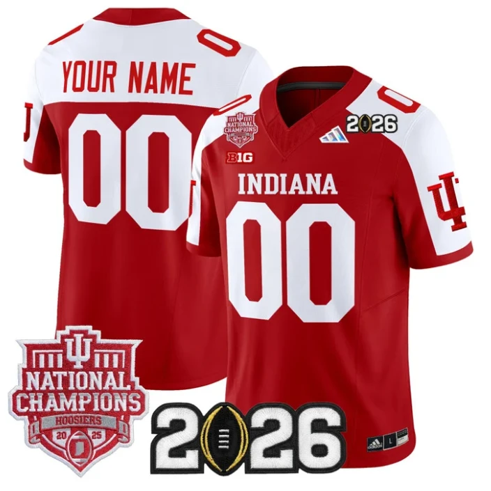 Custom Indiana Hoosiers Jersey 2025 National Champions 2026 Patch Stitched by My Store NCAA Football Jerseys