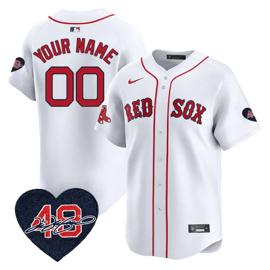 Custom Boston Red Sox Jersey Tim Wakefield Limited Memorial Patch Stitched White by My Store