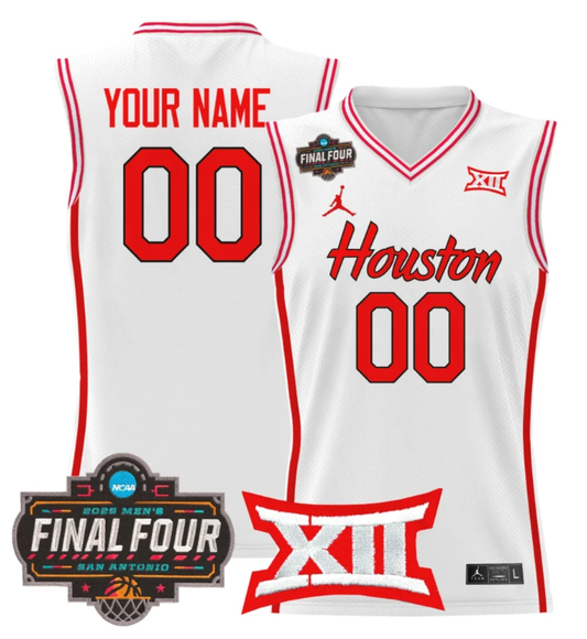 Custom Houston Cougars Jersey 2025 Final Four Patch Basketball Stitched White by My store basketball