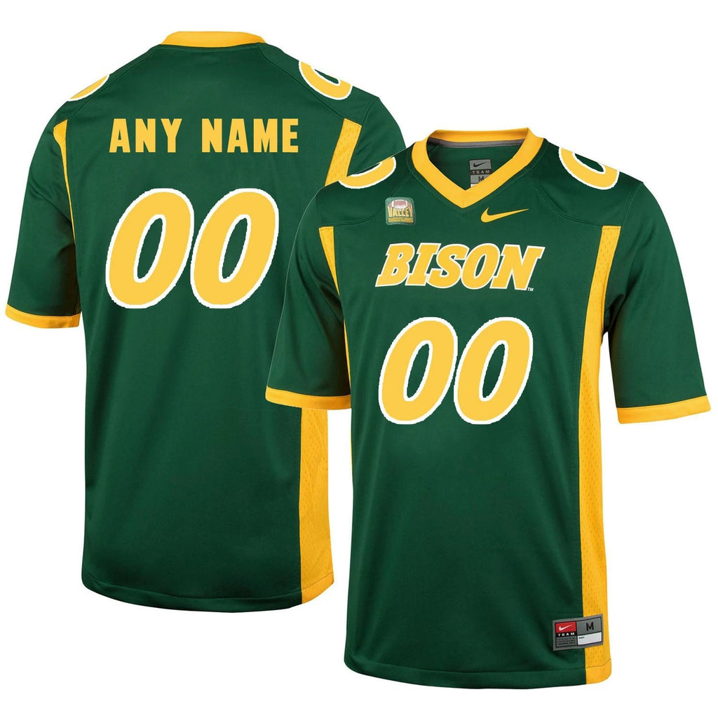Custom North Dakota State Bison Jersey Name and Number NCAA College Football Green by My Store