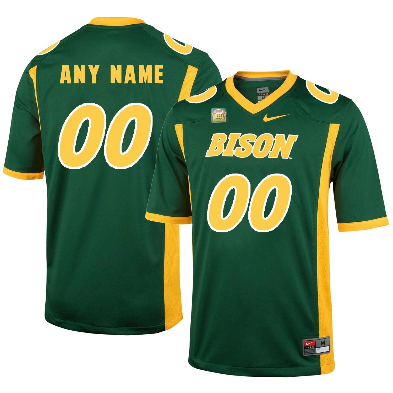 Custom North Dakota State Bison Jersey Name and Number NCAA College Football Green by My Store