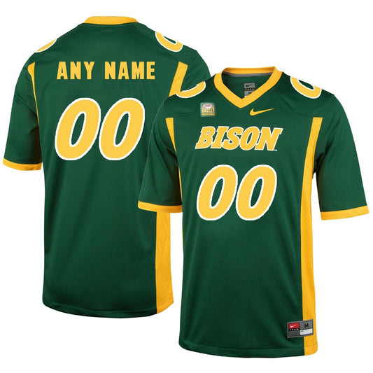 Custom North Dakota State Bison Jersey Name and Number NCAA College Football Green by My Store