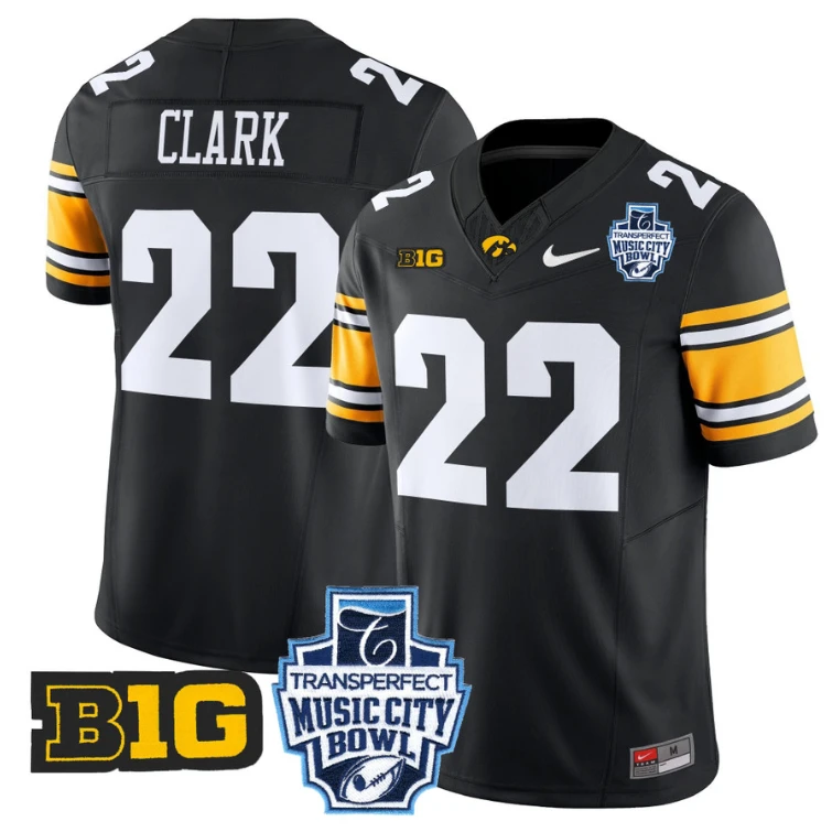 Caitlin Clark Jersey #22 Iowa Hawkeyes 2024 Music City Bowl Patch Black by My Store