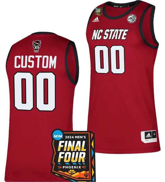 Custom NC State Wolfpack Jersey Name and Number 2024 NCAA March Madness Final Four Basketball Red by My store basketball