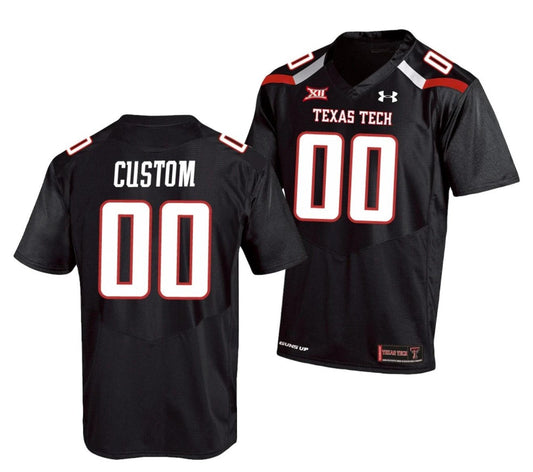 Custom Texas Tech Red Raiders Jersey Name and Number NCAA College Football Replica Black by My Store