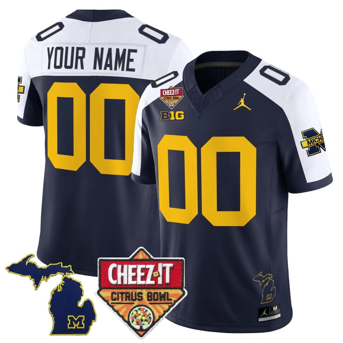 Custom Michigan Wolverines Jersey 2025 Cheez-It Citrus Bowl Stitched by My Store NCAA Football Jerseys