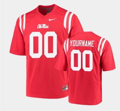 Custom Ole Miss Rebels Jersey Name and Number College NCAA Football Replica Red by My Store