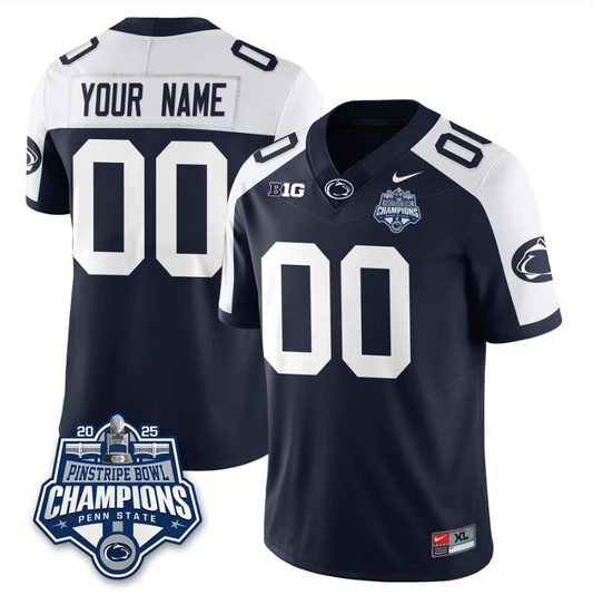 Custom Penn State Jersey 2025 Pinstripe Bowl Champions Vapor Stitched by My Store NCAA Football Jerseys