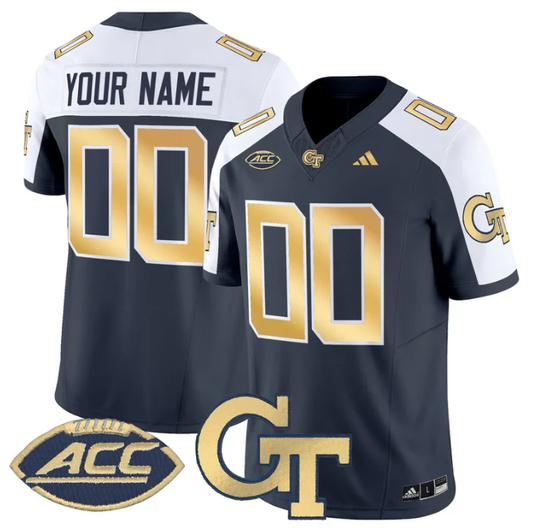 Custom Georgia Tech Yellow Jackets Jersey 2025 Vapor Limited Stitched Navy Alternate by NCAA Football Jersey