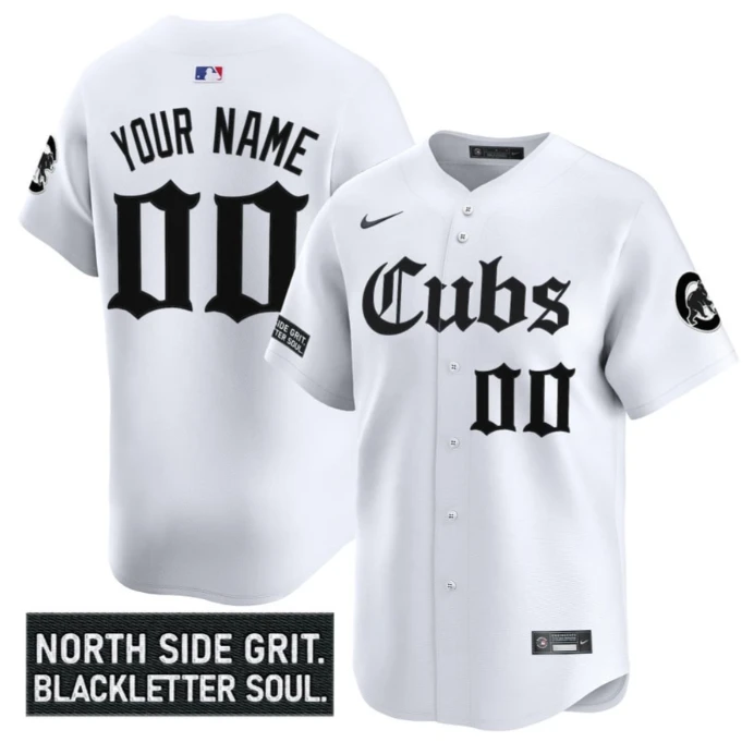 Custom Chicago Cubs Jersey Gothic North Side Edition Vapor Premier Limited Stitched White by My Store