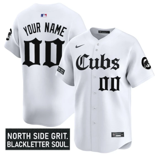 Custom Chicago Cubs Jersey Gothic North Side Edition Vapor Premier Limited Stitched White by My Store