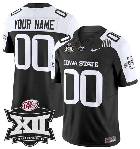 Custom Iowa State Jersey Name and Number 2024 Championship Patch Black Alternate by My Store