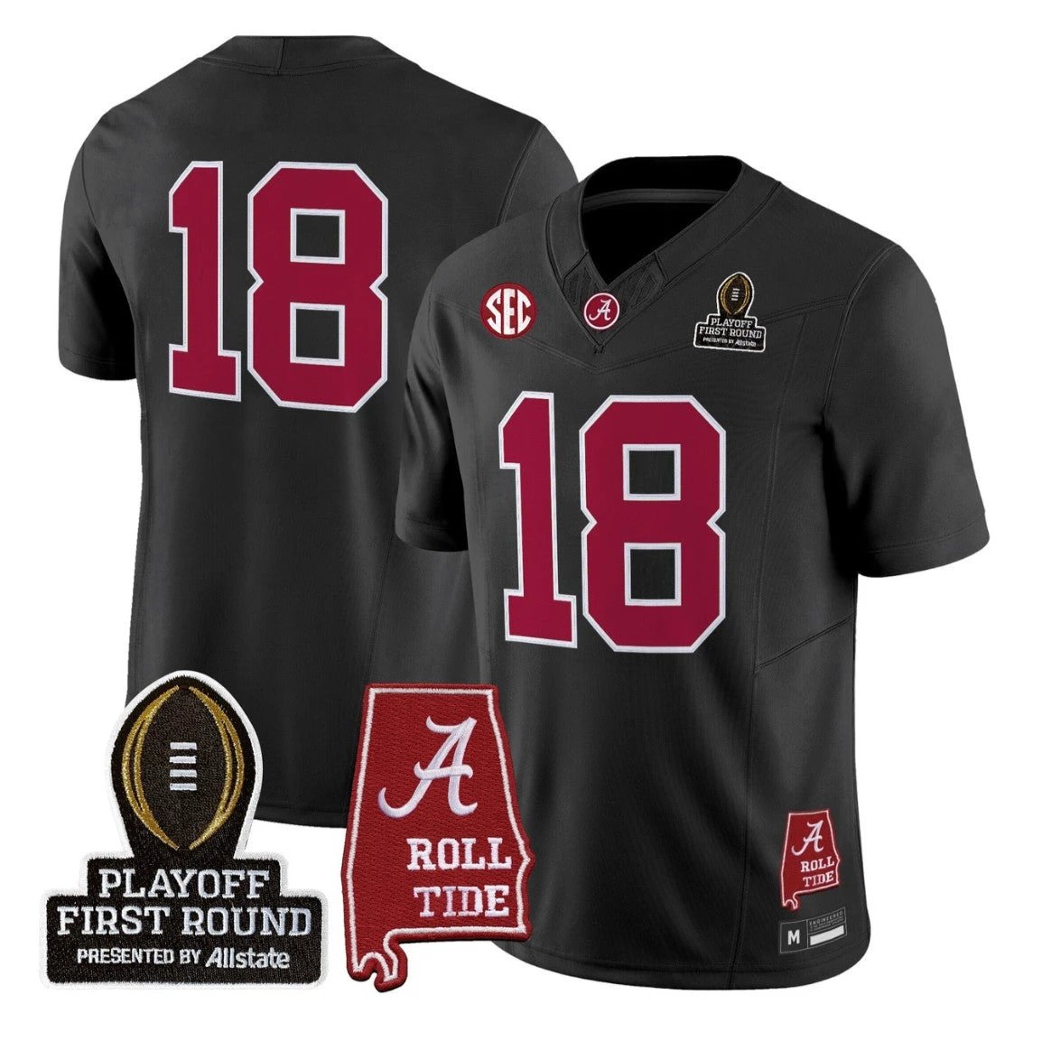 Crimson Jersey #18 Alabama Crimson 2025 Playoff First Round Stitched by My Store NCAA Football Jerseys