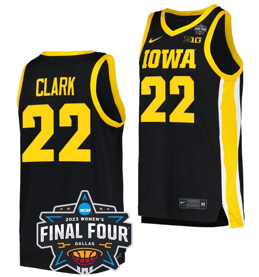 Caitlin Clark Jersey Iowa Hawkeyes College Basketball 2023 National Championship Bound Black #22 by My store basketball