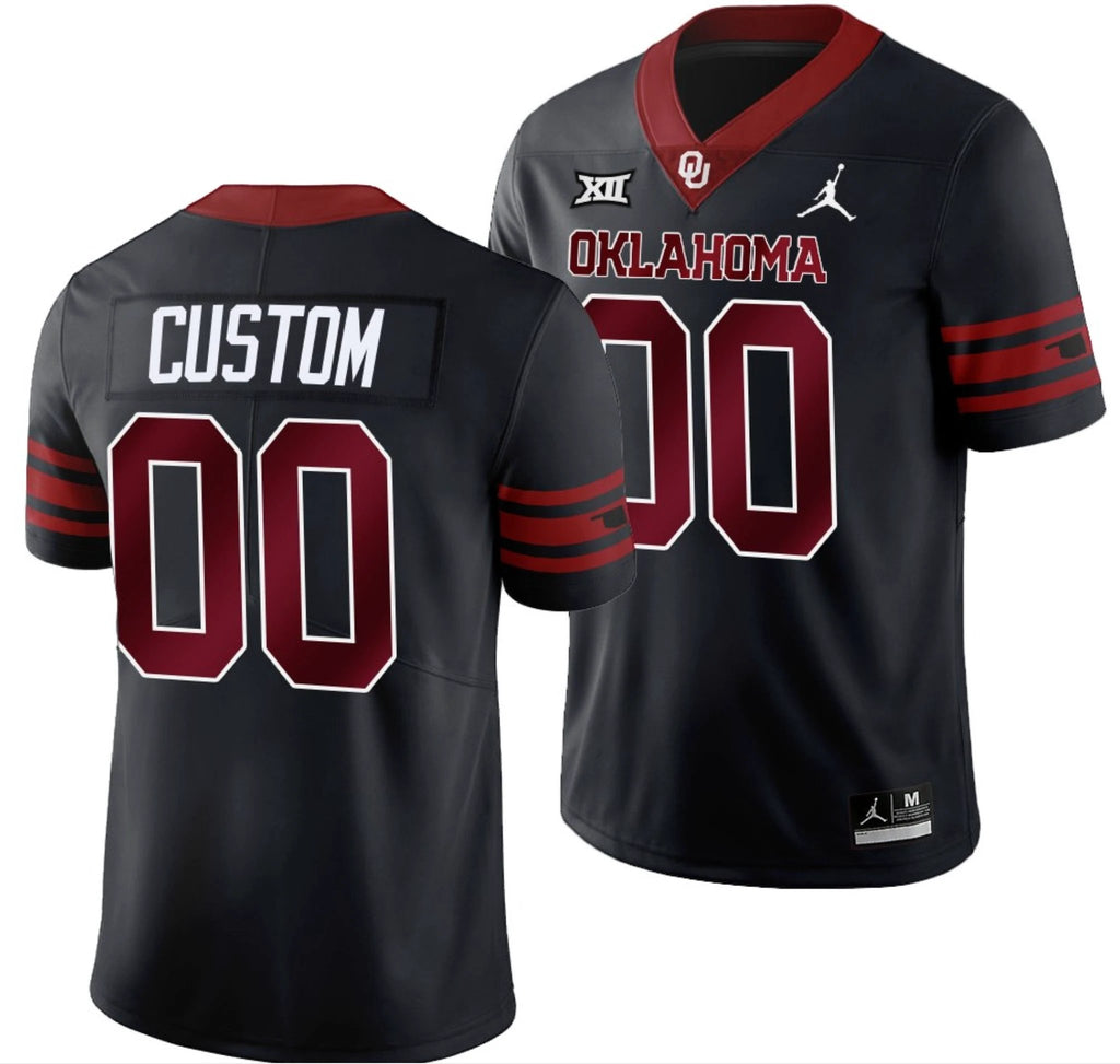 Custom Oklahoma Sooners Jersey Name and Number NCAA College Football Anthracite by My Store