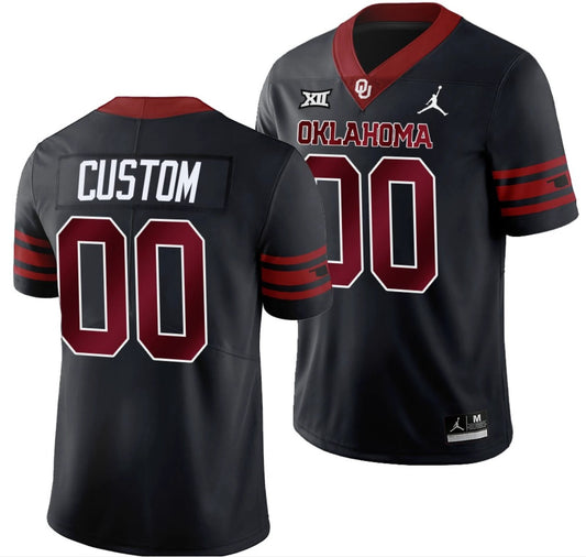Custom Oklahoma Sooners Jersey Name and Number NCAA College Football Anthracite by My Store