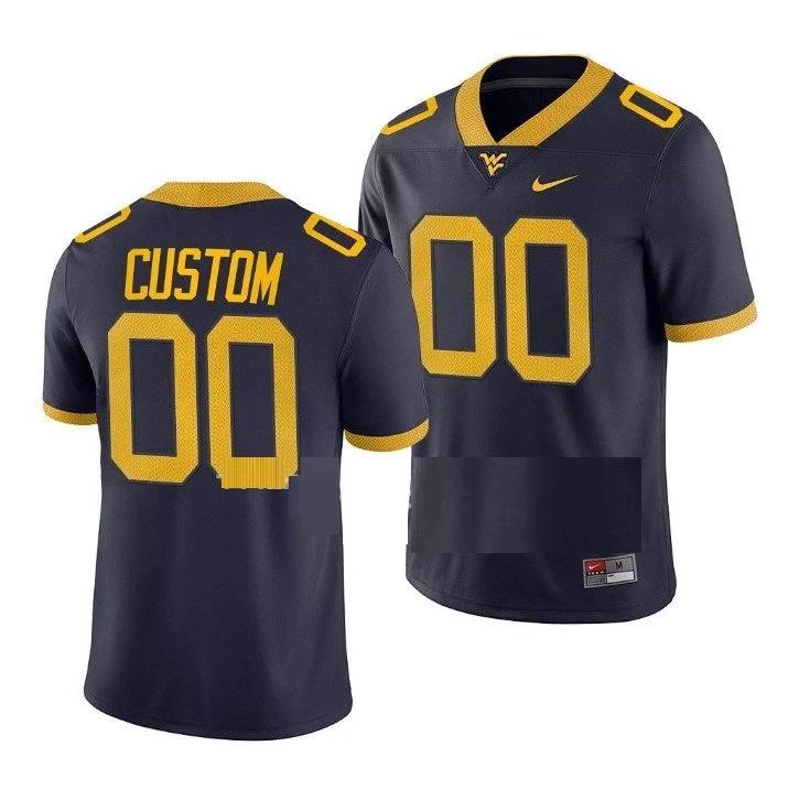 Custom West Virginia Jersey Name And Number College Football Navy Game Uniform by My Store