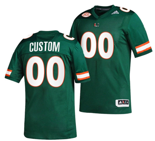 Custom Miami Hurricanes Jersey Name and Number NCAA College Football ACC Green by My Store