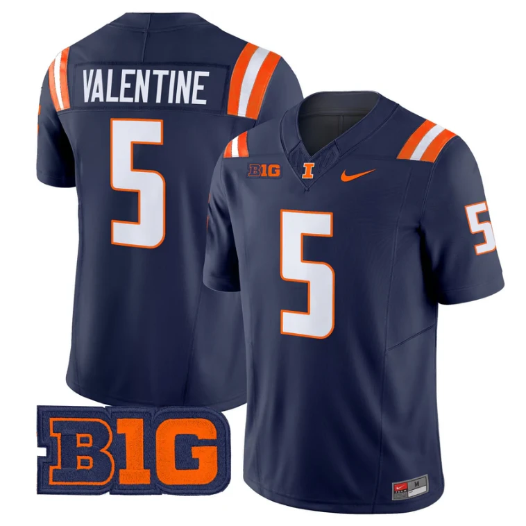 Ca'Lil Valentine Jersey #5 Illinois Fighting Illini 2025 Vapor Stitched by My Store NCAA Football Jerseys