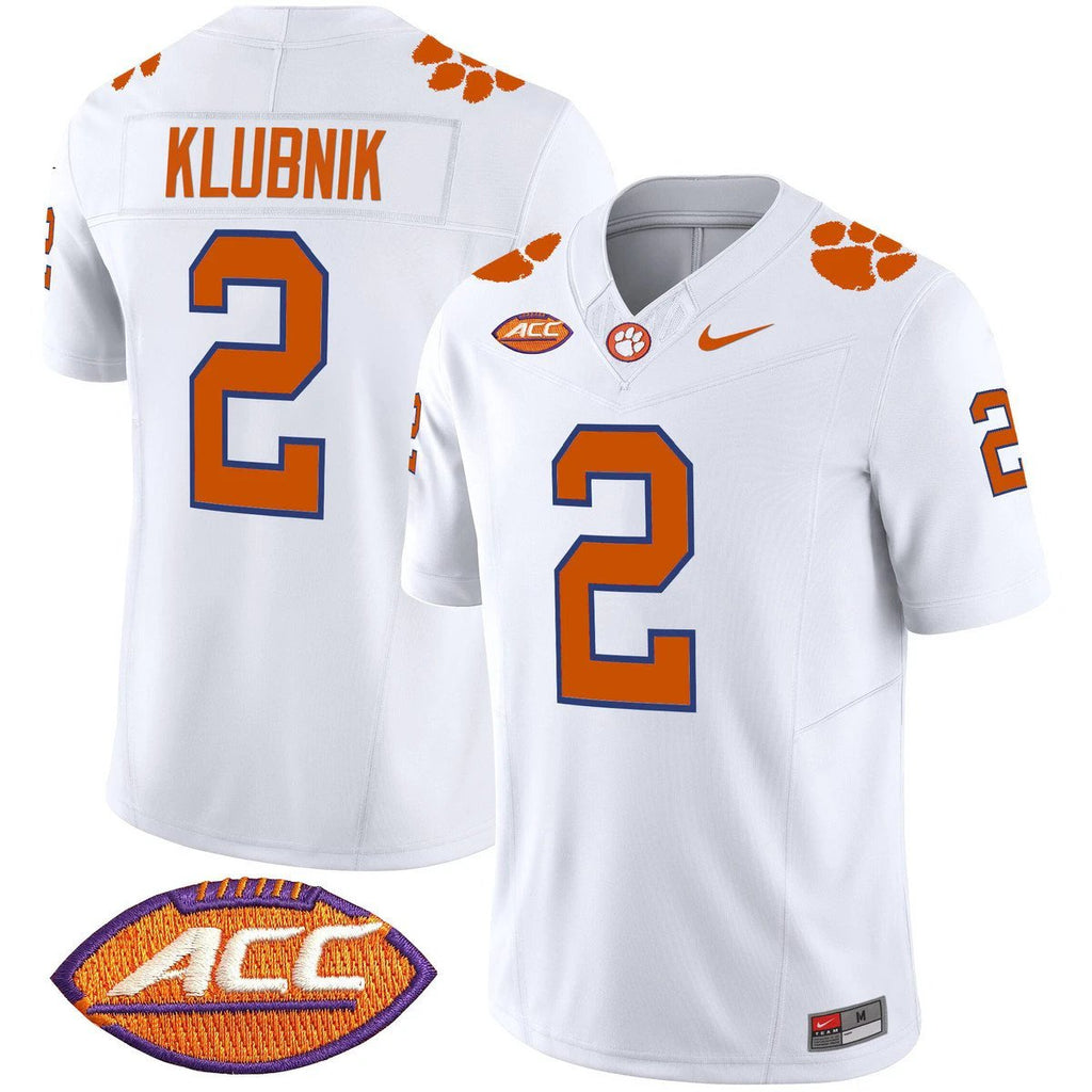 Cade Klubnik Jersey #2 Clemson Tigers 2025 Vapor Limited Stitched White by My Store NCAA Football Jerseys