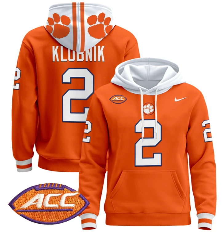 Cade Klubnik Hoodie #2 Clemson Tigers Pullover All Stitched by Hoodie Pullover