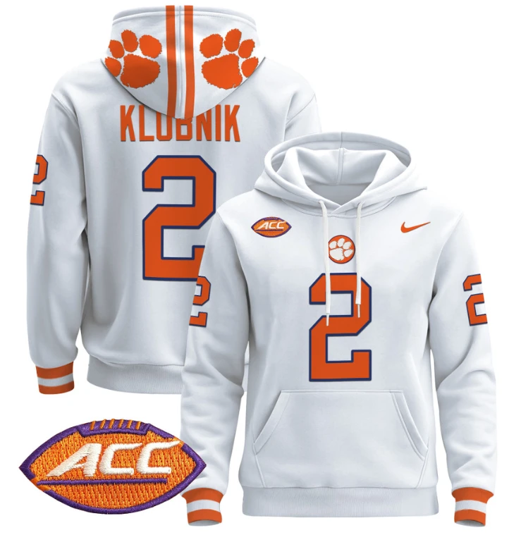 Cade Klubnik Hoodie #2 Clemson Tigers Pullover All Stitched by Hoodie Pullover