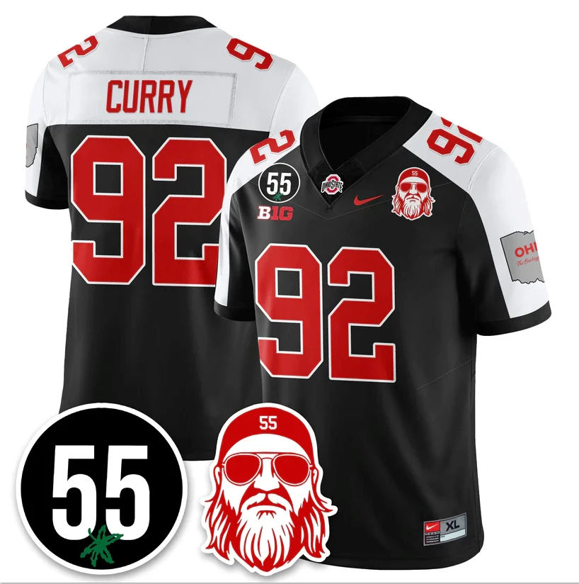Caden Curry Jersey #92 Ohio State Buckeyes Nick Mangold Patch Stitched by My Store NCAA Football Jerseys