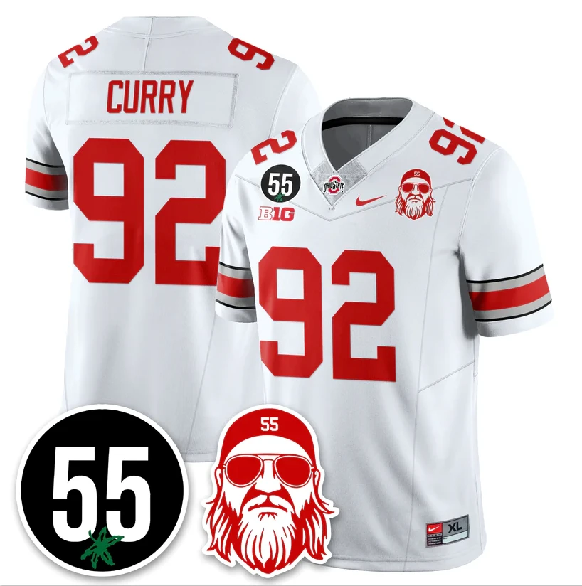 Caden Curry Jersey #92 Ohio State Buckeyes Nick Mangold Patch Stitched by My Store NCAA Football Jerseys