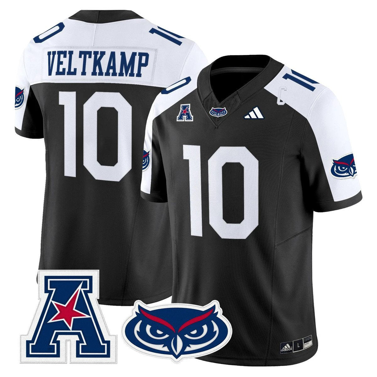 Caden Veltkamp Jersey #10 Florida Atlantic Owls 2025 All Stitched by My Store NCAA Football Jerseys
