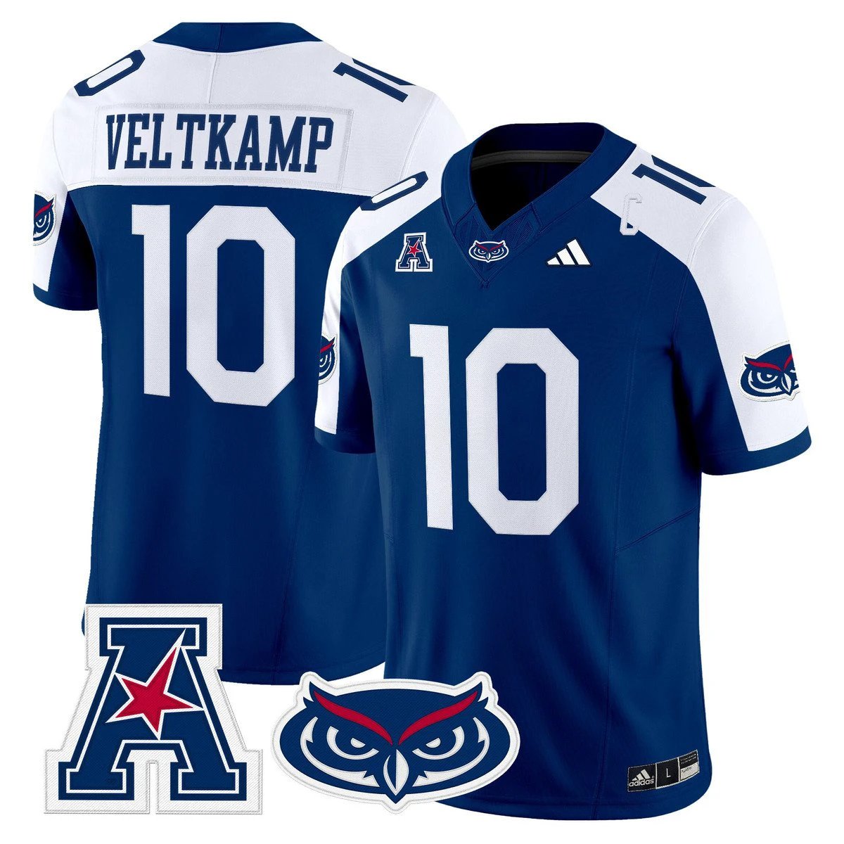 Caden Veltkamp Jersey #10 Florida Atlantic Owls 2025 All Stitched by My Store NCAA Football Jerseys