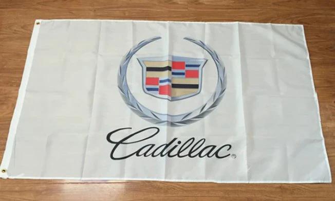 Cadillac Flag White 3X5 Ft Polyester Banner USA 90x150cm by flagsjustdoit