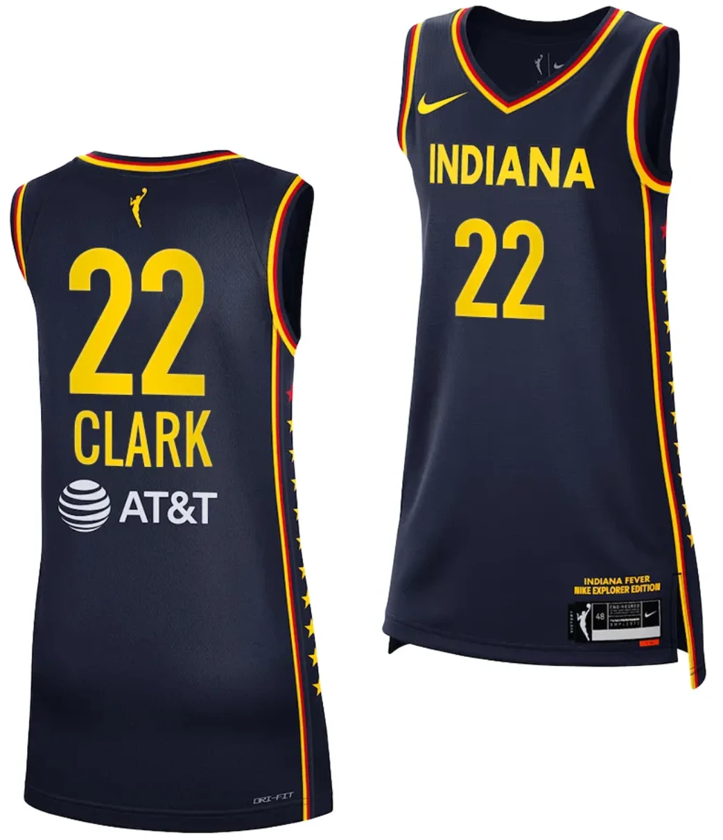 Caitlin Clark Jersey #22 Indiana Fever Basketball 2024 WNBA Draft Explorer Edition Stitched Navy by My store basketball