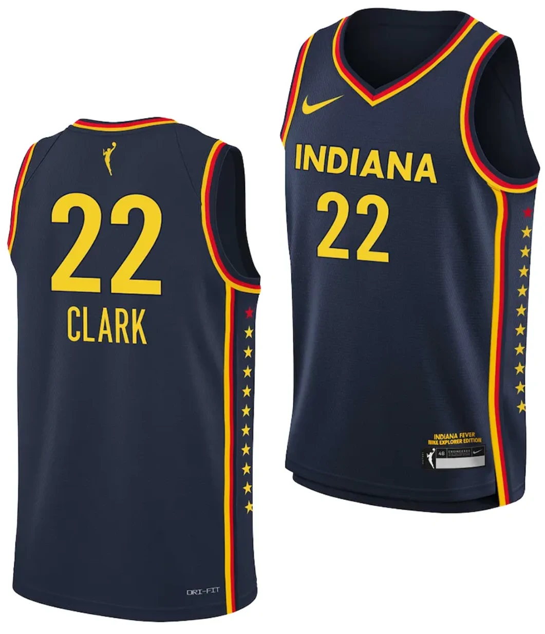 Caitlin Clark Jersey #22 Indiana Fever Basketball 2024 WNBA Draft Explorer Edition Stitched Navy by My store basketball