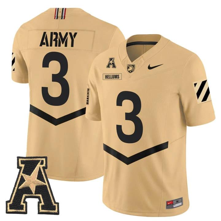 Cale Hellums Jersey #3 Army Black Knights 2025 Vapor Stitched by My Store NCAA Football Jerseys
