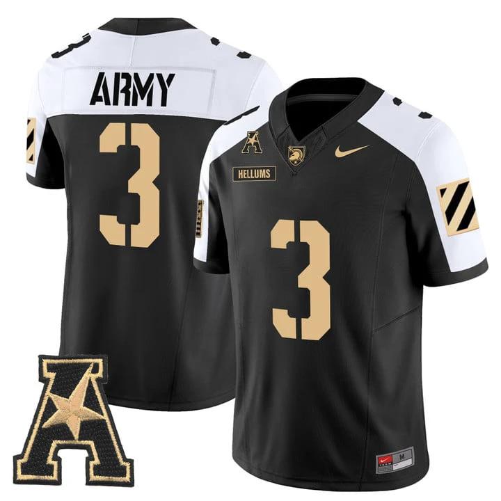 Cale Hellums Jersey #3 Army Black Knights 2025 Vapor Stitched by My Store NCAA Football Jerseys