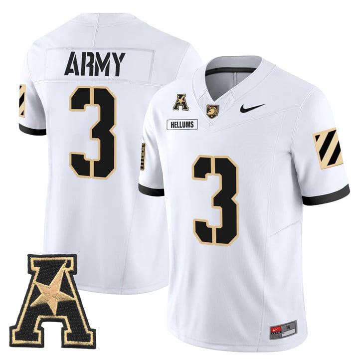 Cale Hellums Jersey #3 Army Black Knights 2025 Vapor Stitched by My Store NCAA Football Jerseys