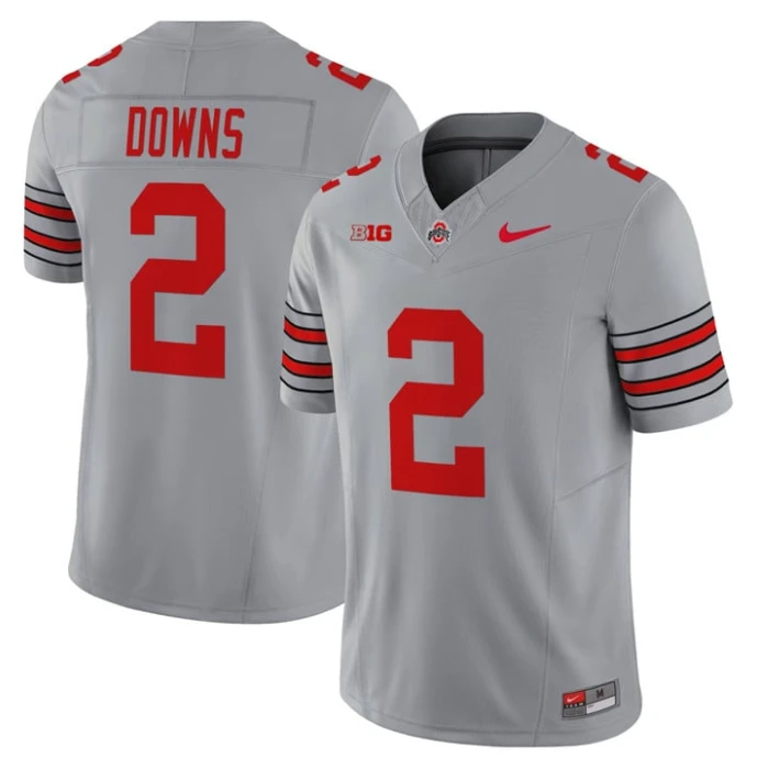Caleb Downs Jersey #2 Ohio State Heritage Stripe 2025-26 Stitched Gray by My Store