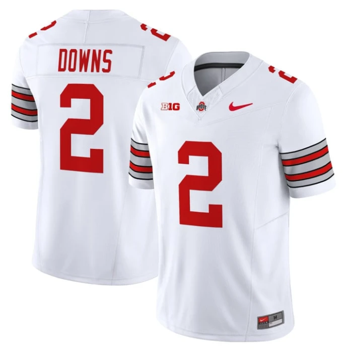 Caleb Downs Jersey #2 Ohio State Heritage Stripe 2025-26 Stitched White by My Store