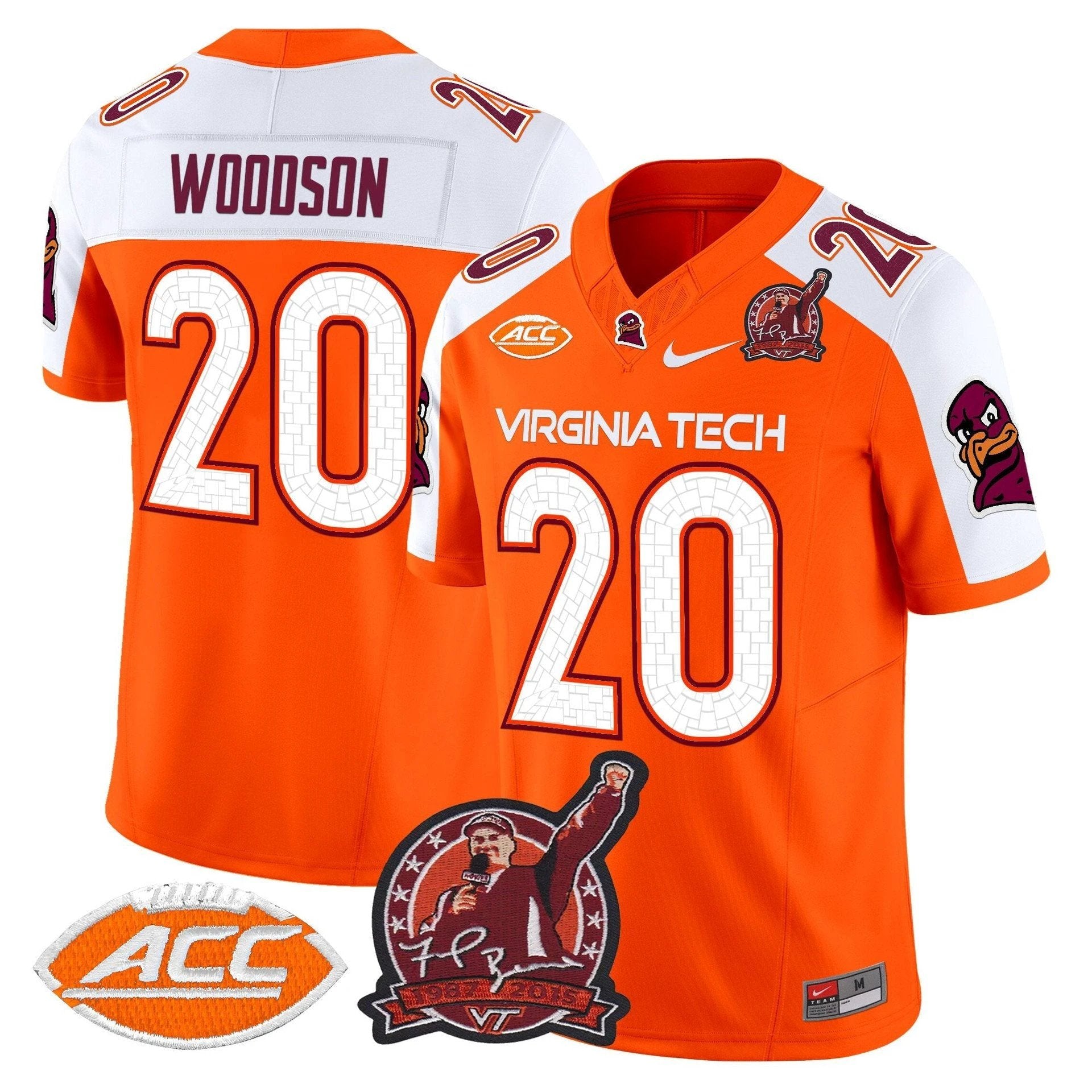 Caleb Woodson Jersey #20 Virginia Tech Hokies Coach Frank Beamer 2025 Orange Alter by My Store