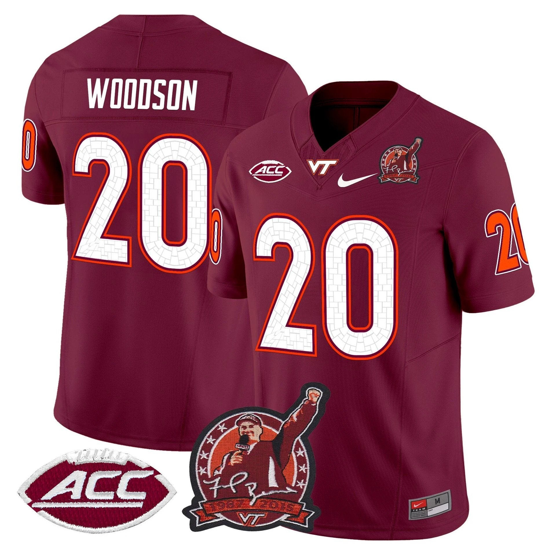Caleb Woodson Jersey #20 Virginia Tech Hokies Coach Frank Beamer 2025 by My Store NCAA Football Jerseys