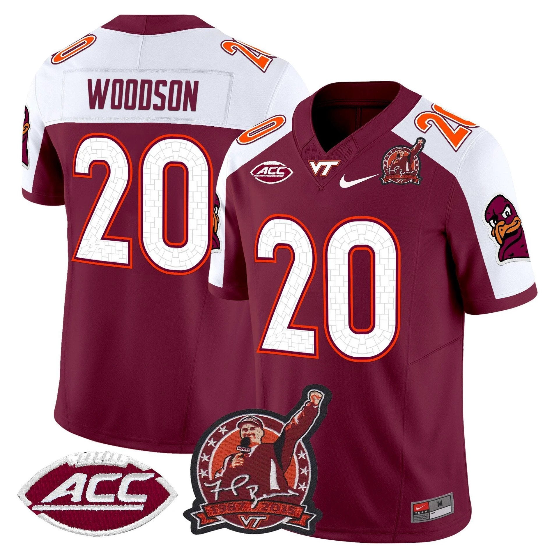 Caleb Woodson Jersey #20 Virginia Tech Hokies Coach Frank Beamer 2025 by My Store NCAA Football Jerseys