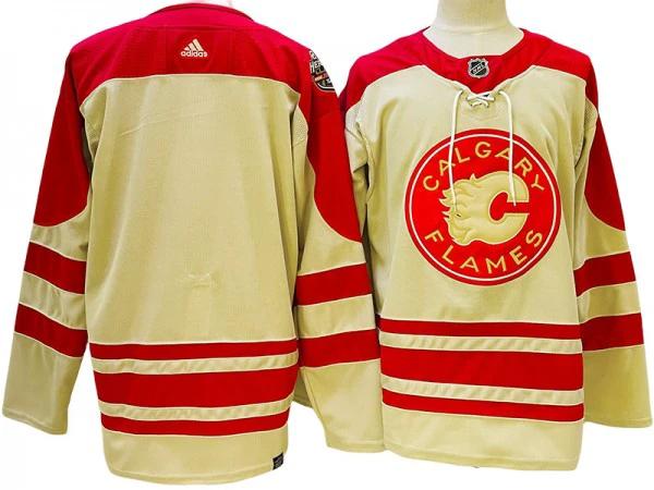 Calgary Flames Blank Cream 2023 Heritage Classic Jersey by Hockey David