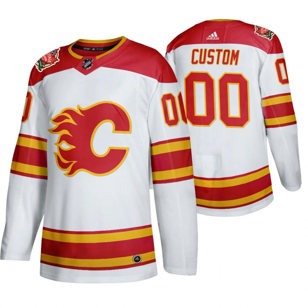 Calgary Flames Custom 2019 Heritage Classic White Jersey by Hockey David