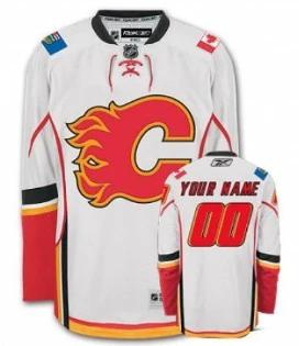 Calgary Flames Customized White Jersey by Hockey David