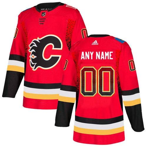 Calgary Flames Red Customized Drift Fashion Jersey by Hockey David