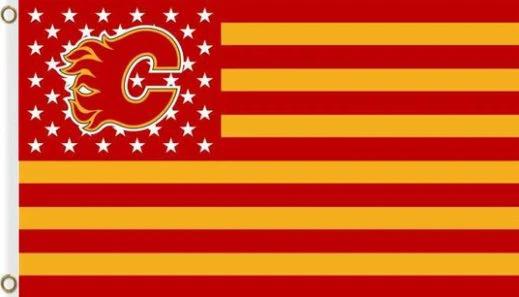 Calgary Flames US Flag 3X5Ft Polyester Digital Print Banner USA by flagsjustdoit
