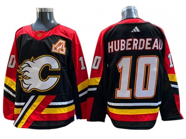 Calgary Flames #10 Jonathan Huberdeau Black Reverse Retro 2.0 Jersey by Hockey David