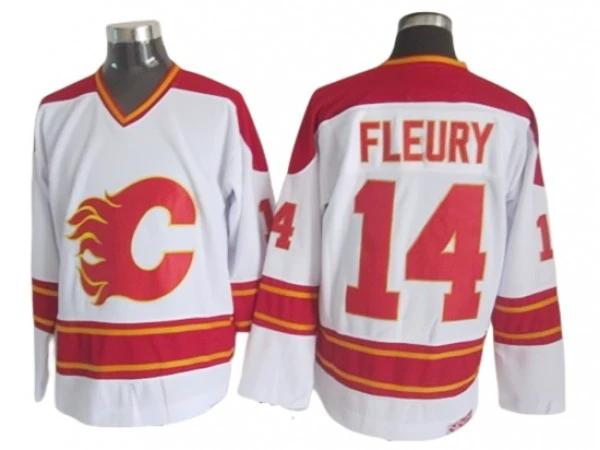 Calgary Flames #14 Theoren Fleury White 1989 Vintage CCM Jersey by Hockey David
